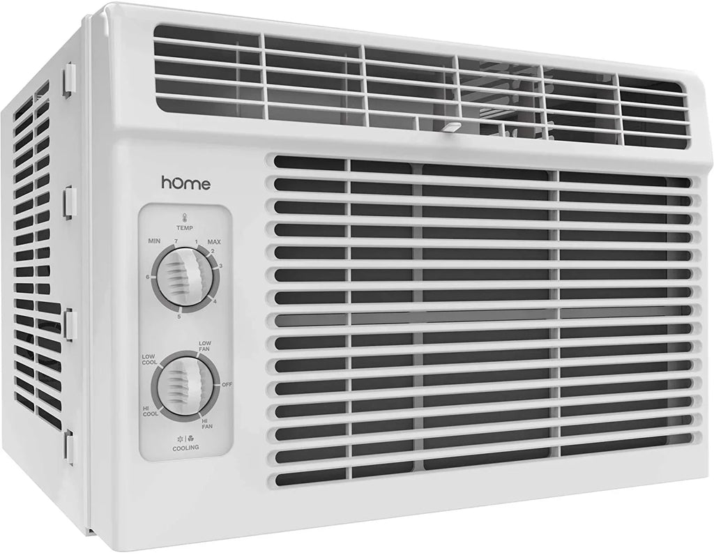 hOmeLabs Window Air Conditioner 5000  - Easy Mechanical Control Compact  Unit with Washable Reusable Filter, 2 Cooling Speeds, 2 Fan Speeds - Ideal for Bedroom and Rooms up to 150 Sq. Ft.