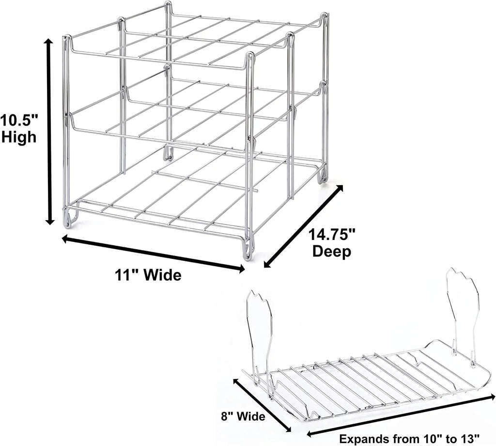 3-Tier Collapsible Oven Rack & Turkey Lifter Roasting Rack | Space Saving Oven Rack For Multiple Roasting And Baking Tasks | Includes (1) Oven Rack & (1) Turkey Lifter