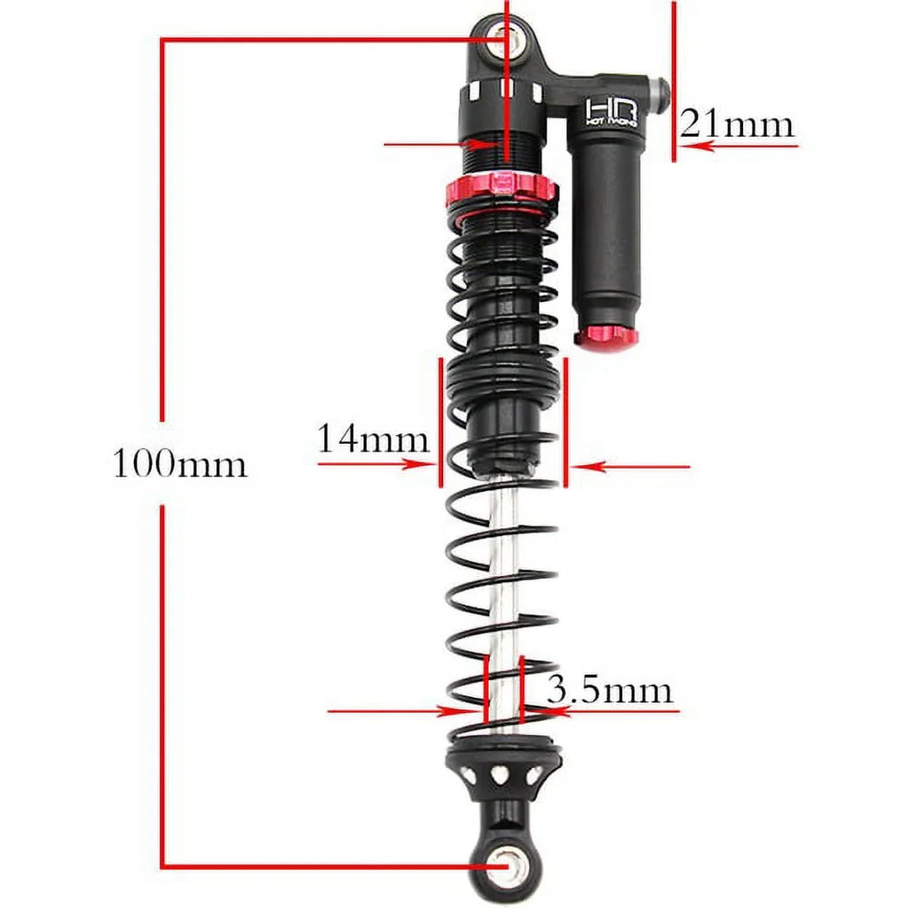 Hot Racing 100mm Aluminum Piggyback Shocks Adjustable HRATD100RV02 Electric Car/Truck Option Parts