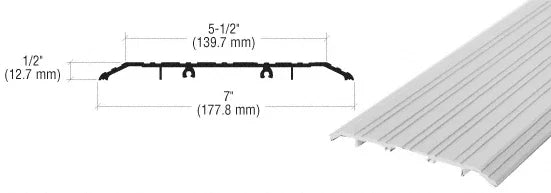 TH017A72 Aluminum 7" x 1/2" Saddle Threshold - 73" in Length