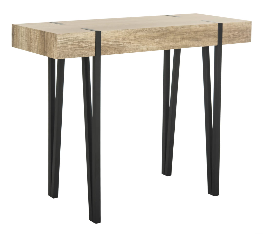Alyssa Rectangular Mid-Century Wood Top Console Table, Brown