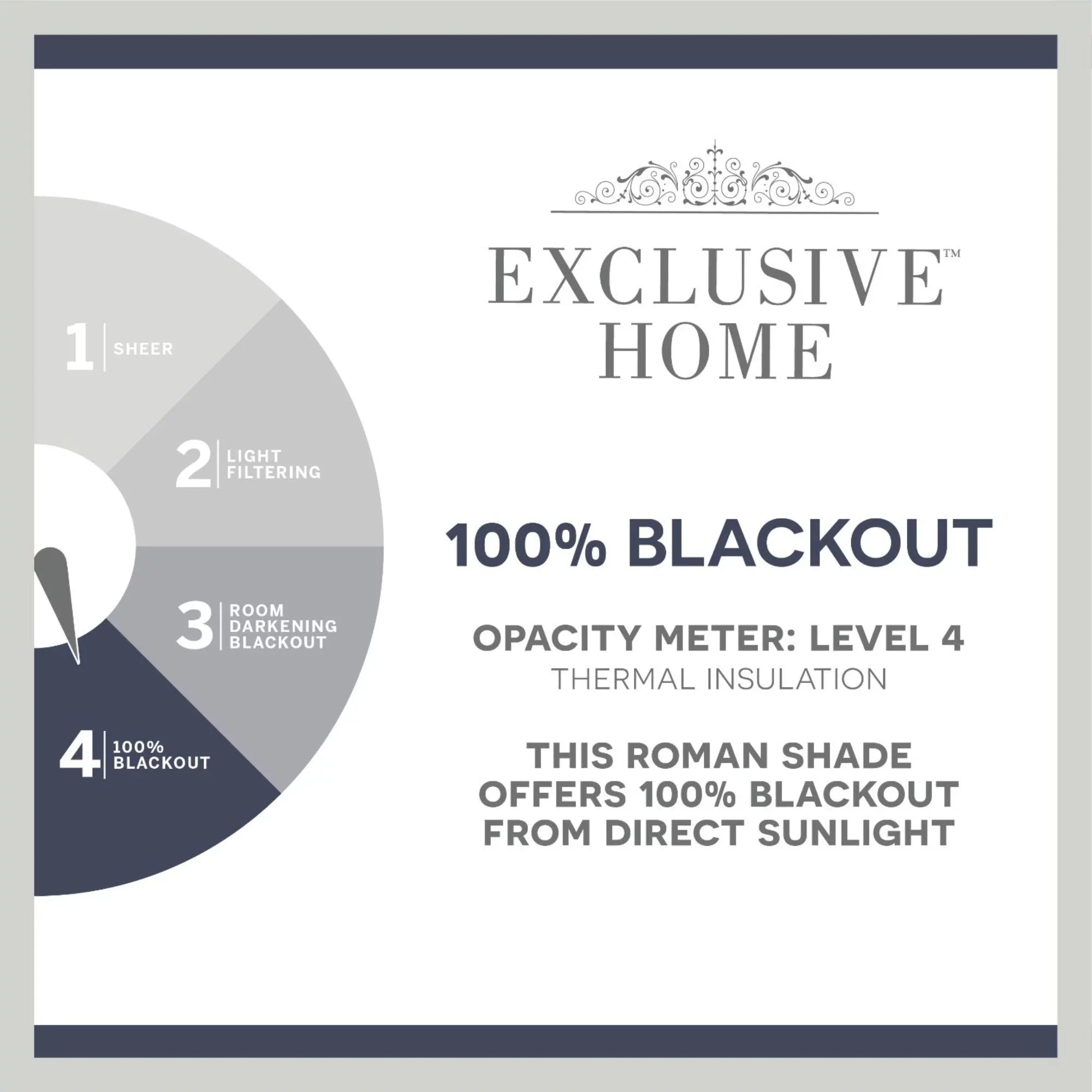 Exclusive Home Bolan Botanical Total Blackout Roman Shade, 27"x 64", Sage