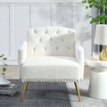 [Video]Welike 30 "W Modern Chesterfield Tufted Upholstered Chair with Deep Buttons, Living Room Chair, Comfortable Armchair, Gold Hardware Legs, Tufted Chair for Reading or Relaxing,