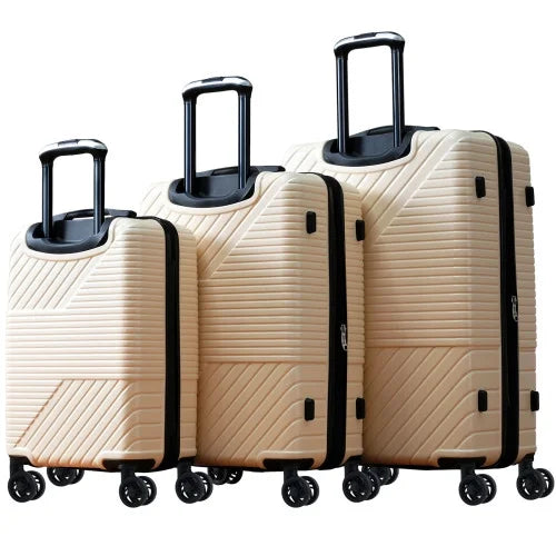 Zateety Hardshell Luggage Sets 3 Piece double spinner 8 wheels Suitcase with  Lock Lightweight 20''24''28''
