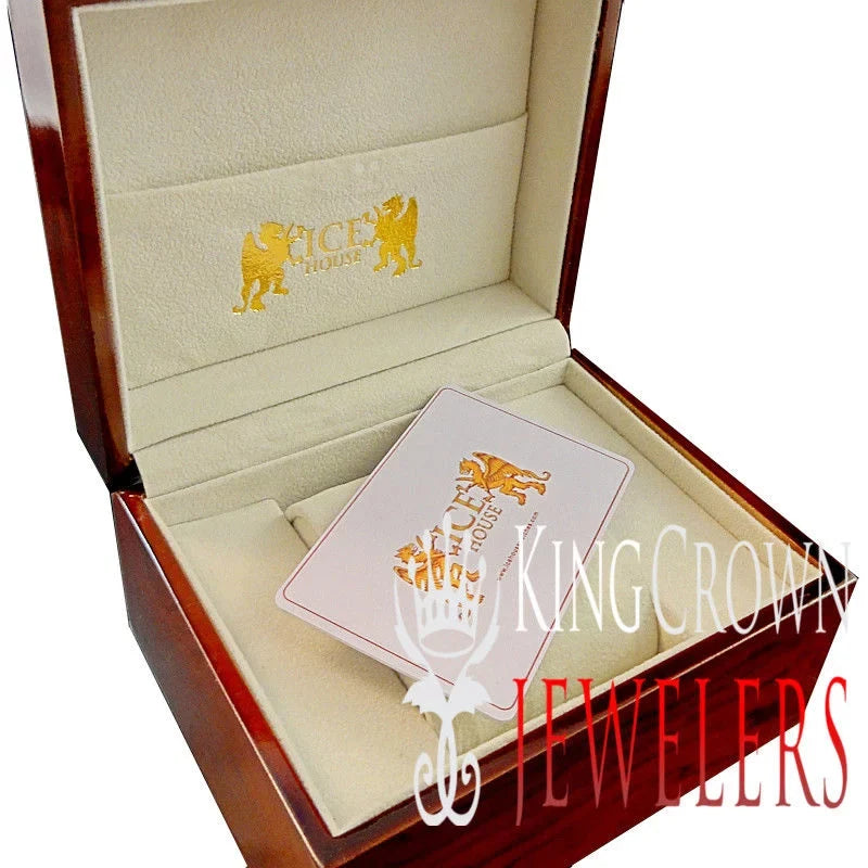 Canary Exclusive Custom Piece Celebrity Inspired Lab Diamonds Gold Tone Iced Out Khronos Jo Rodeo Watch W/Date Function