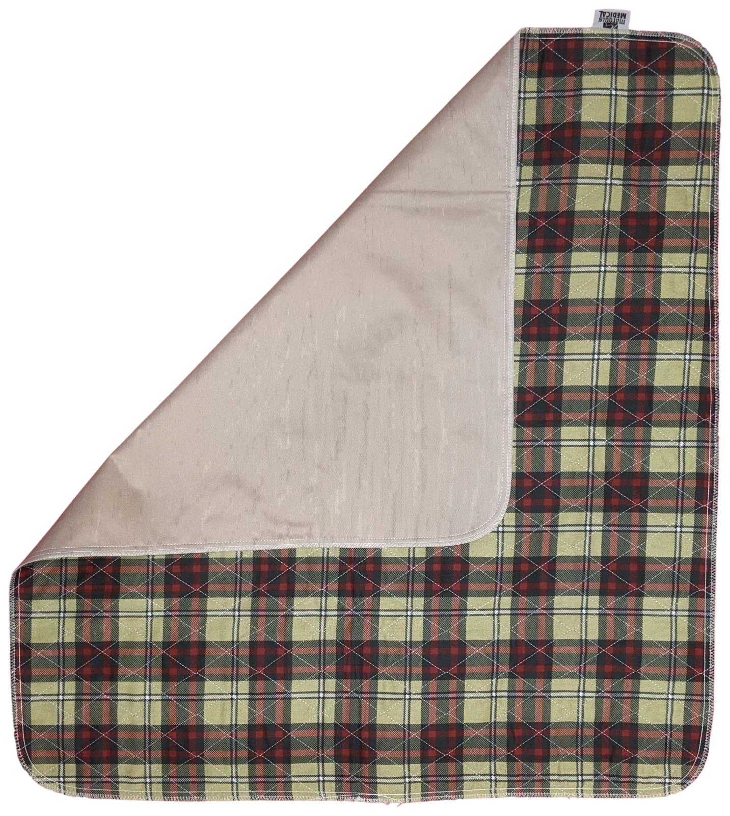 24 Pack Bed Pad Washable Incontinence Underpad - Absorbent Stain Masking Urinary Protection for Seniors Children 34 x 36 Plaid