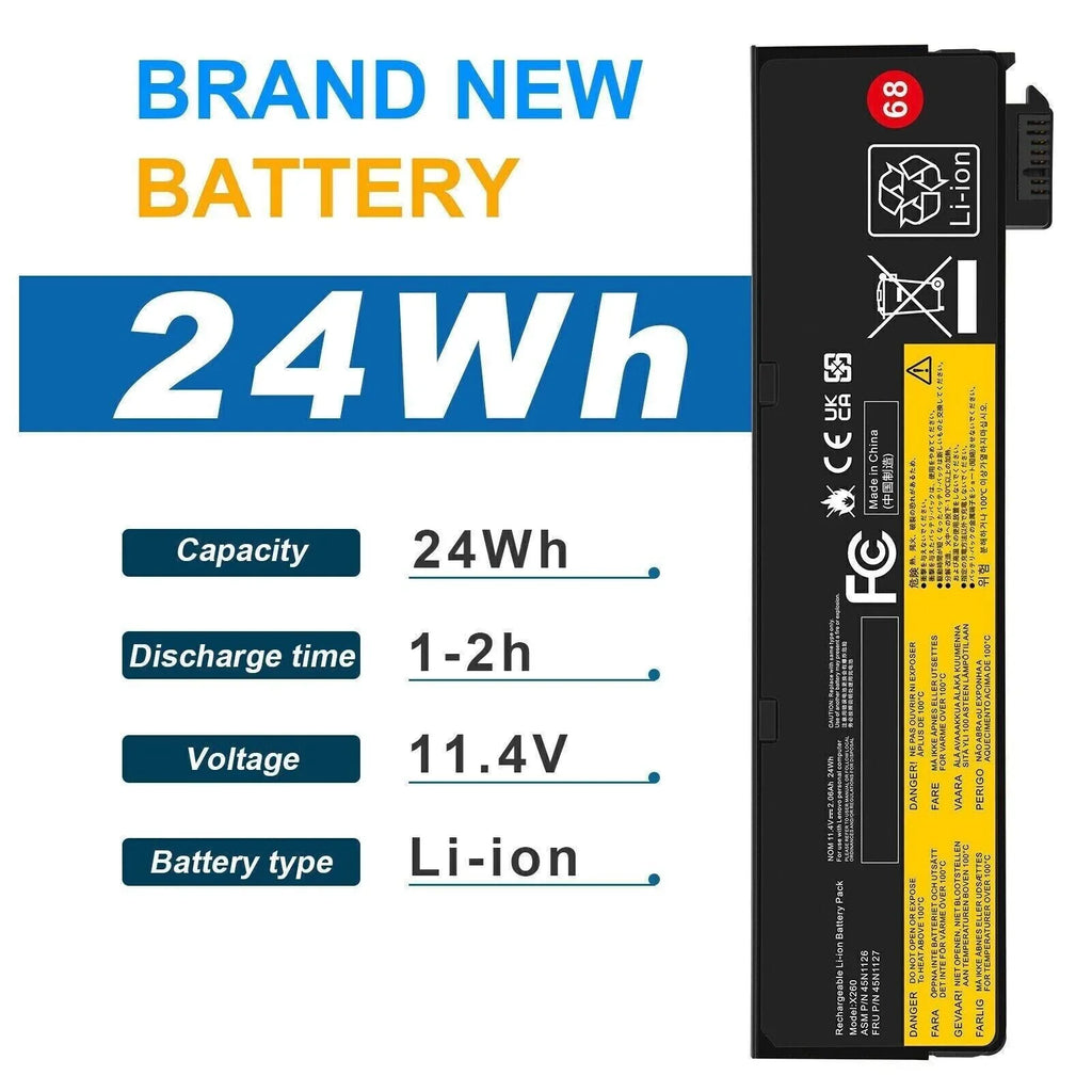 68 Replacement 45N1775 Battery for Lenovo ThinkPad T440 T450 T550 X240 X240s X250 X260 Notebook Laptop 24Wh 11.4V