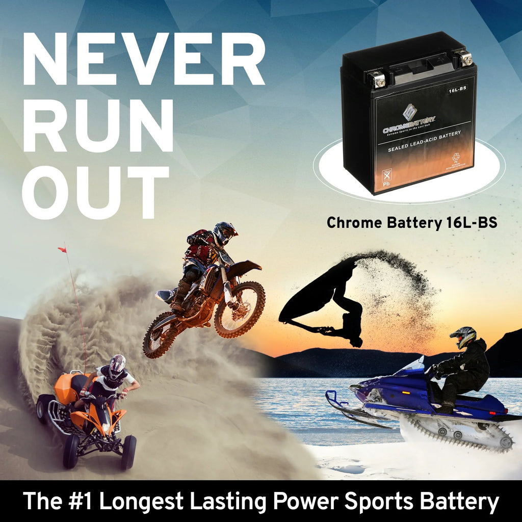 Chrome Battery YTX16L- (16L- 12 Volt,14 Ah, 230 ) Jet Ski Battery for Kawasaki Jl650 Sc 1995