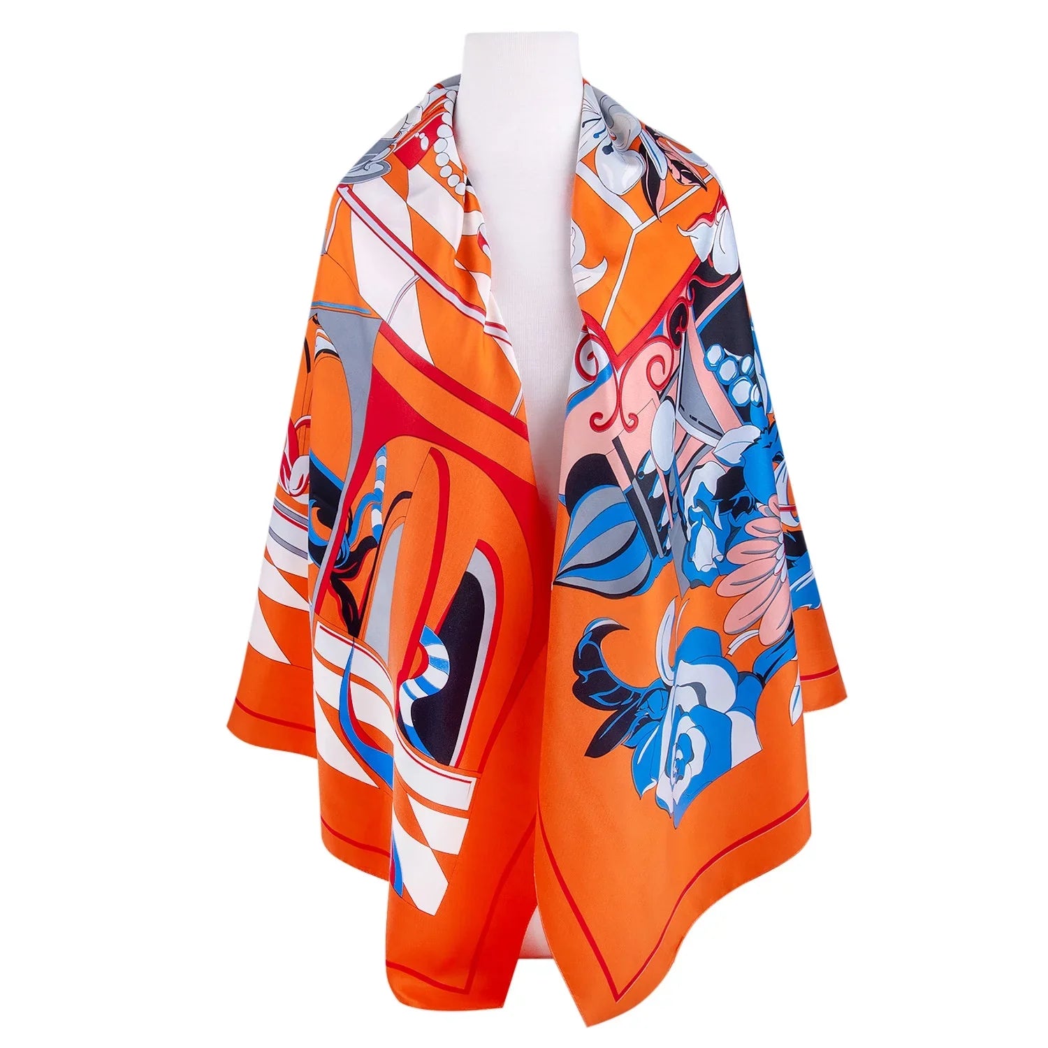 Evening Shawl and Wrap for Women Illusion Silk Shawl 51x51'' (130 * 130 cm) Travel Scarf Tops Fashion Shawl for Wedding