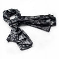 '-SCA01024-L Blancho Black Flower and Paisley Noble Decent Soft Natural Silk Scarf/Wrap/ShawlLarge