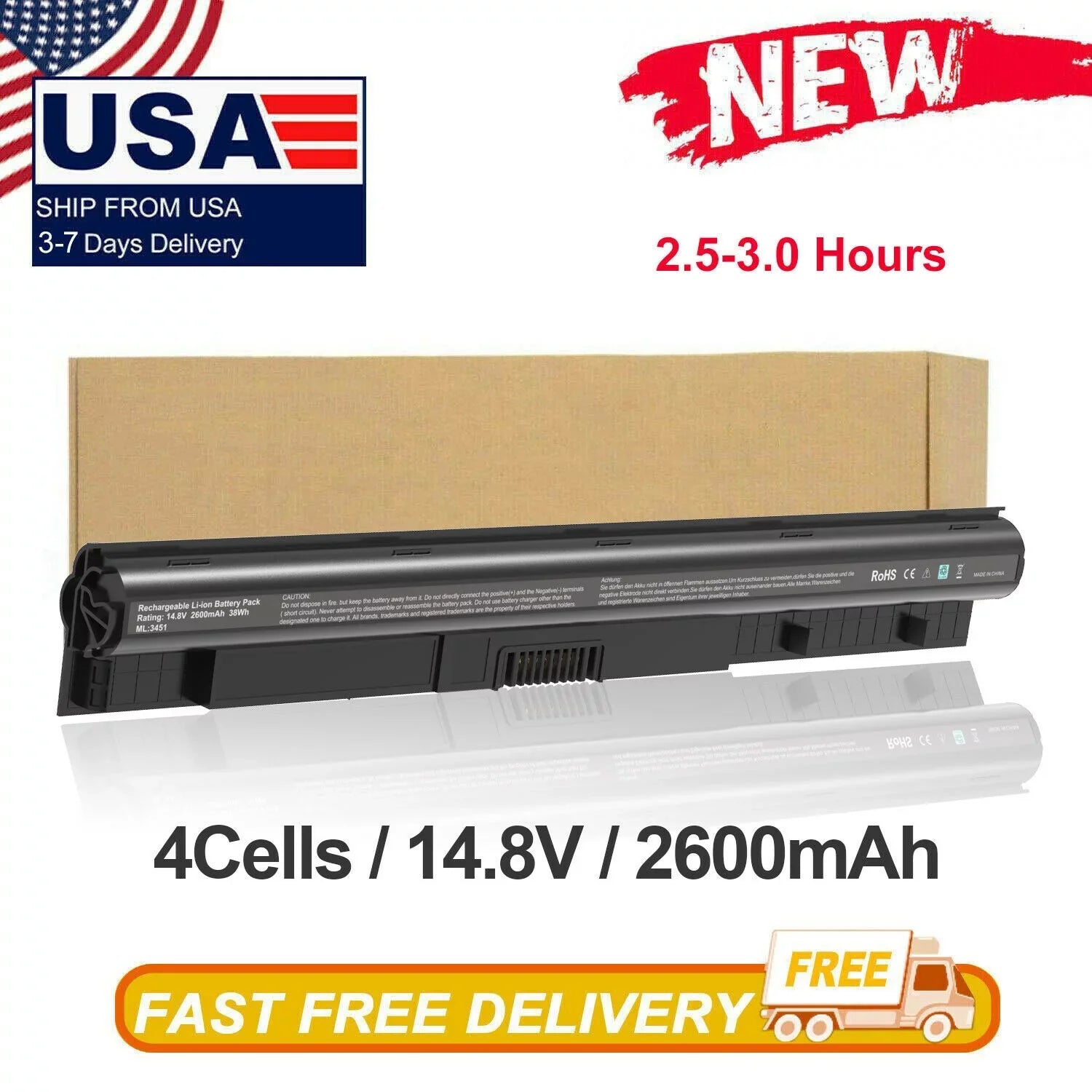 K185W / M5Y1K Laptop Battery For  Inspiron 5559 54515452 5755 5455 5758 5458
