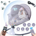 Electric Baby Swing Portable Swing Chair Infant Swing Seat with 4 Speeds and Remote Control, Gray