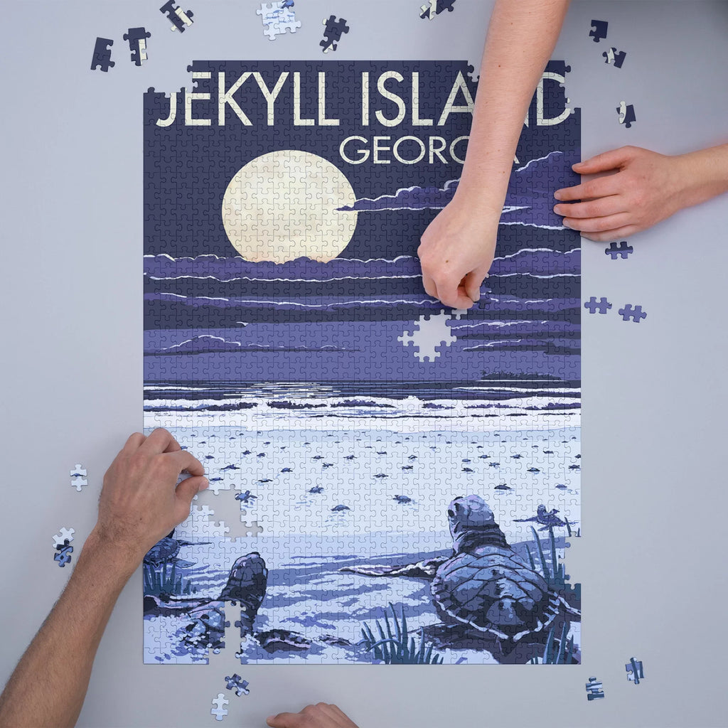 Jekyll Island, Georgia, Turtles Hatching (1000 Piece Puzzle, Size 19x27, Challenging Jigsaw Puzzle for Adults and Family, Made in )