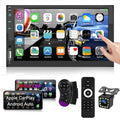 Double 2Din 7" Car Stereo Android/Apple Carplay Radio Touch Screen Player + 12LED Camera
