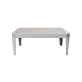 Modern Outdoor Coffee Table with Slatted Top and Sturdy Aluminum Frame