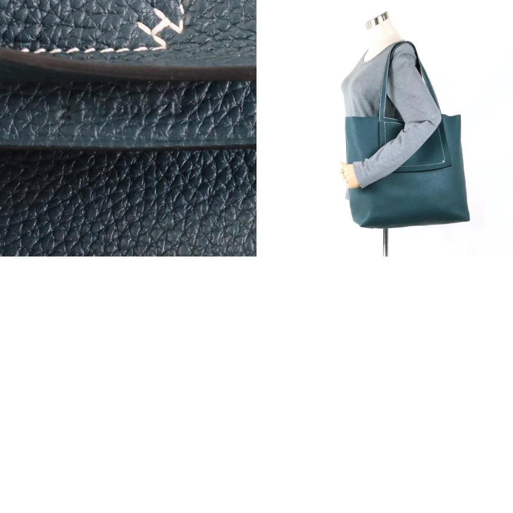 Pre-Owned  Shoulder Bag Tote Cover Serie 46 Taurillon Clemence Vert Cypress Unisex (Good)