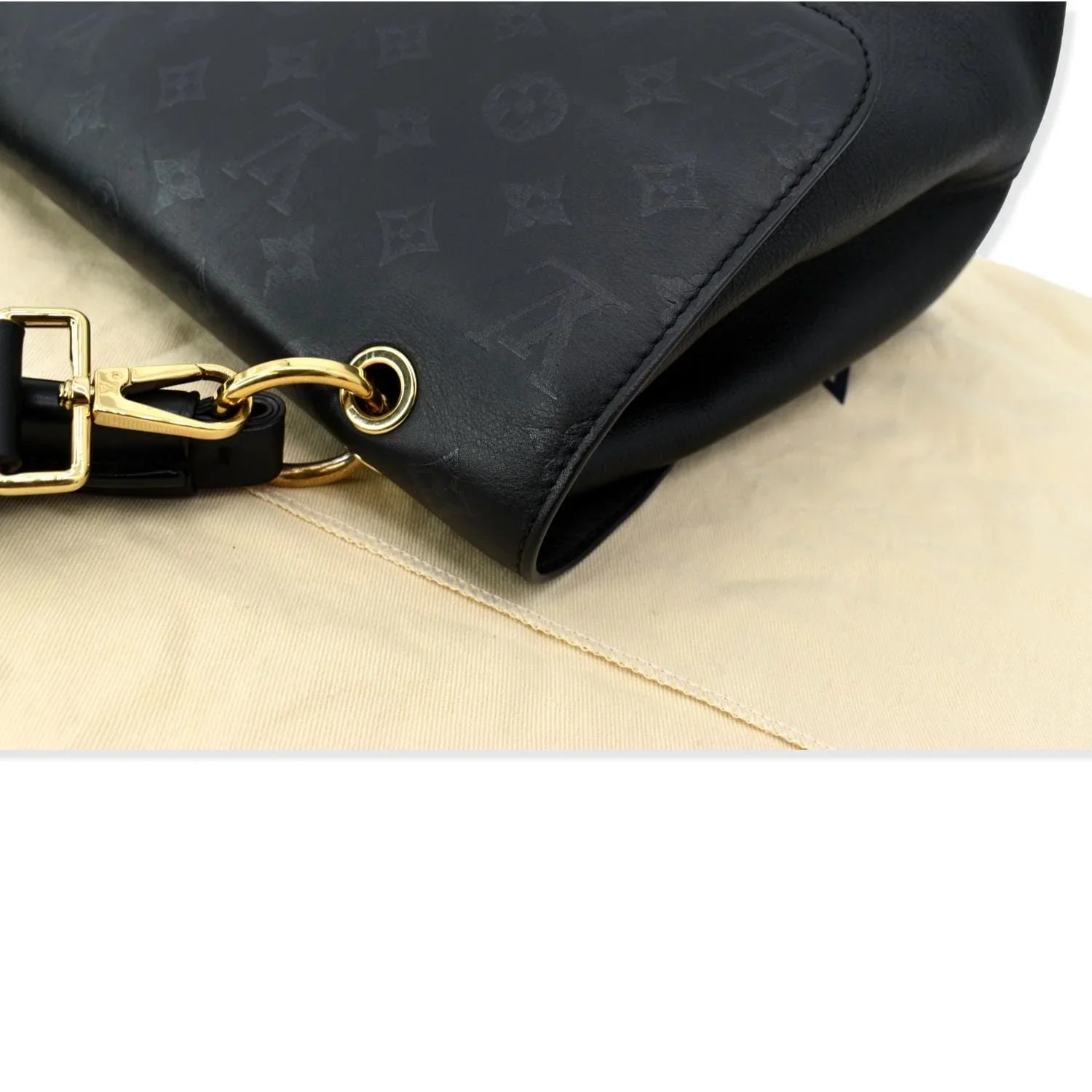 Pre-owned   Very One Handle Monogram Leather Shoulder Bag Black