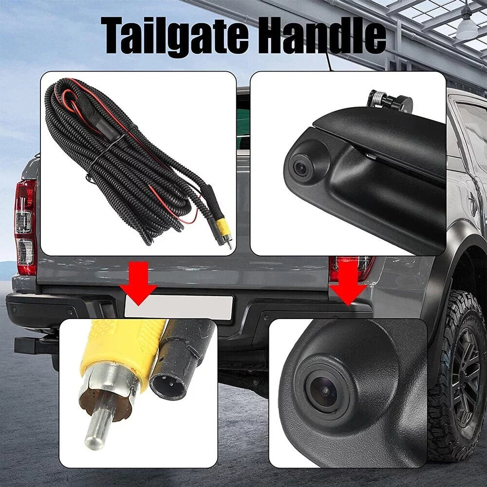 Paddsun   F150 F250 97-07 Rear View Backup Camera Kit w/ Wiring & Tailgate Handle