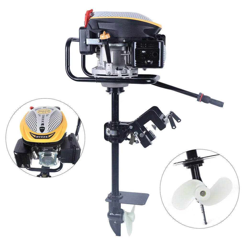 Miumaeov 4 Stroke 9  Outboard Motor 225  Fishing Boat Engine Air Cooling Single Cylinder Heavy Duty Boat Engine Marine Engine with  Ignition System 3600 r/min