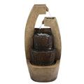 HomeStock Country Cottage Brown Cement Modern Sculpture Outdoor Fountain With Led Light