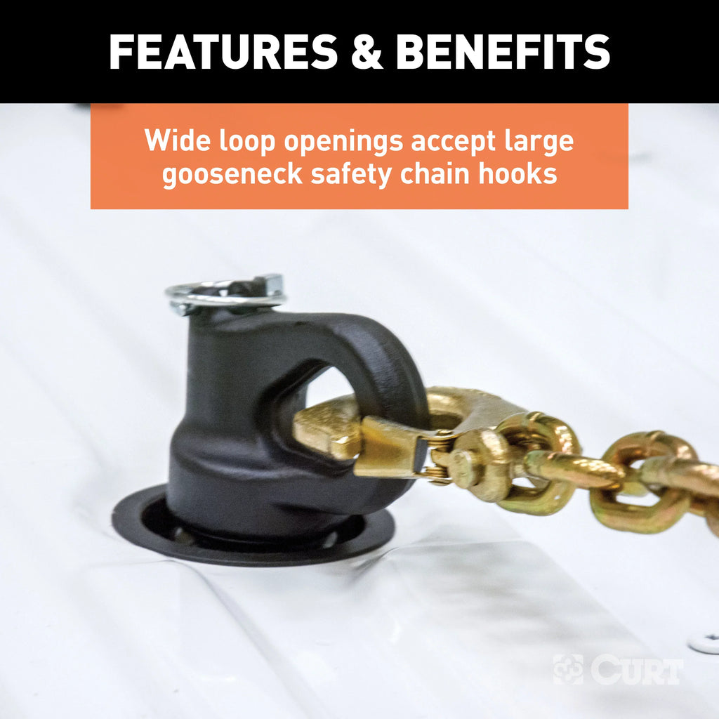 Mfg 60692 -Compatible Gooseneck Ball & Safety Chain Anchor Kit for  - Fits  pickup trucks with factory tow packages | Includes storage case and rubber hole cover