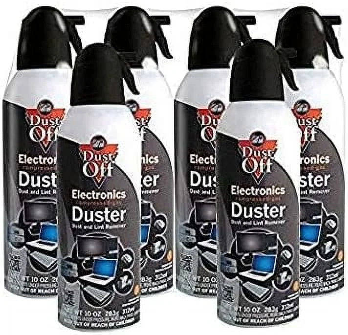 Dust-Off Disposable Compressed Gas Duster, 10 oz Cans, 6 Pack