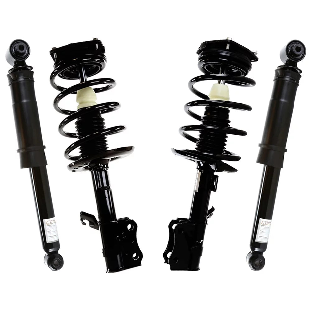 AutoShack Front & Rear Complete Strut Coil Springs and Shock Absorbers Kit Set of 4 Replacement for 2007 2008 2009 2010 2011 2012 Nissan Sentra 2.0L  CST100401-KS6641