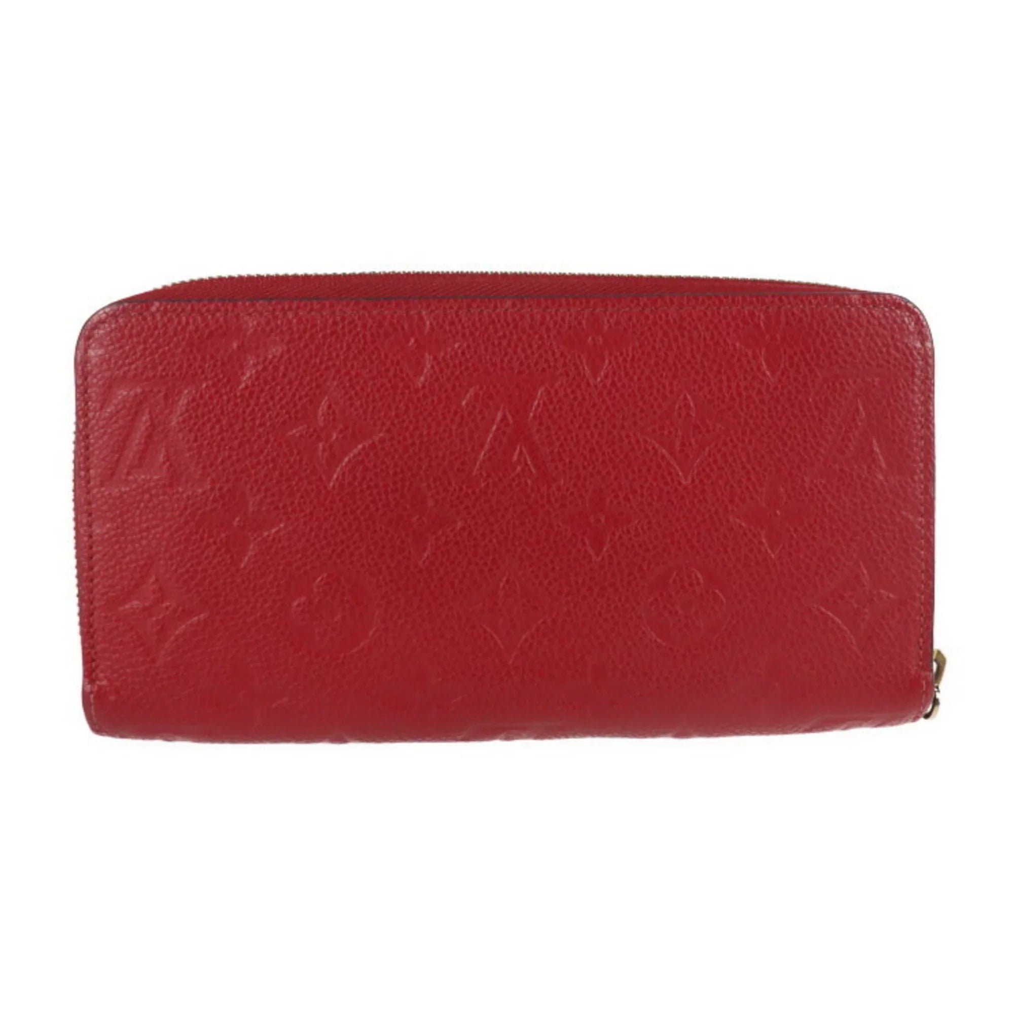 Pre-Owned   Louis Vuitton Zippy Wallet Long M60737 Monogram Implant Cerise Zip Around Round Zipper (Good)