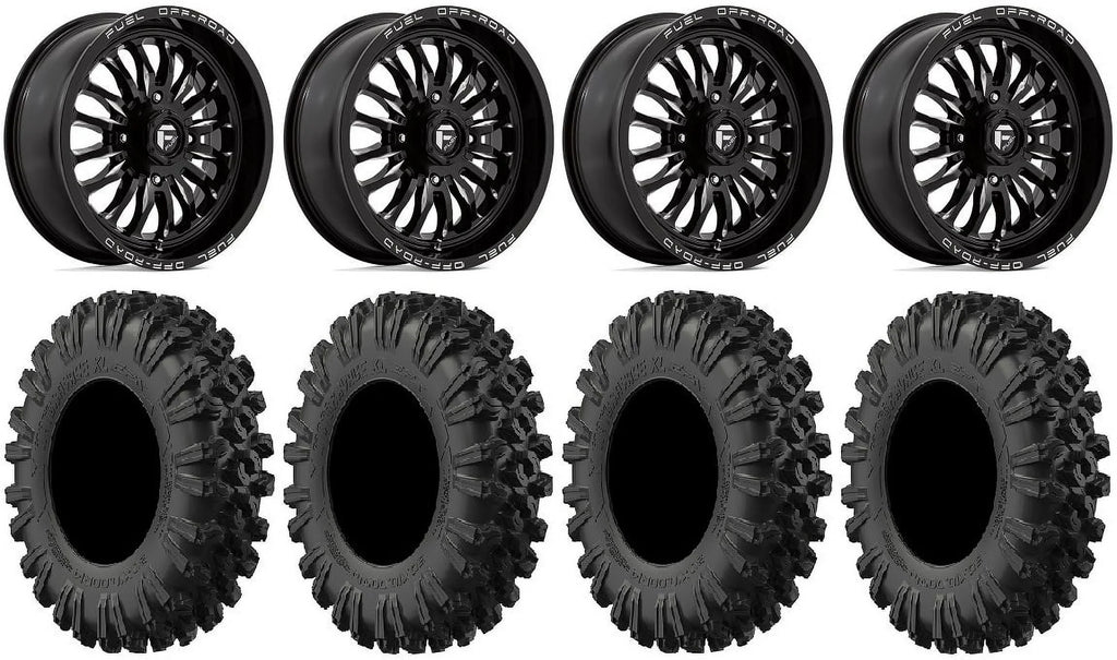 Fuel  18" Wheels Black 40" MotoRavage  Tires Kawasaki Teryx Mule