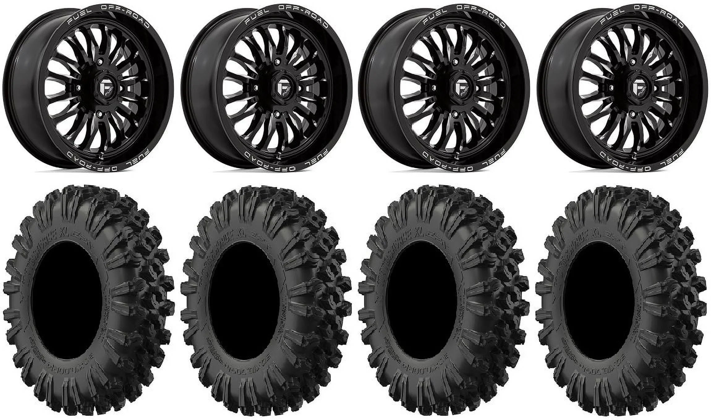 Fuel  18" Wheels Black 40" MotoRavage  Tires Kawasaki Teryx Mule