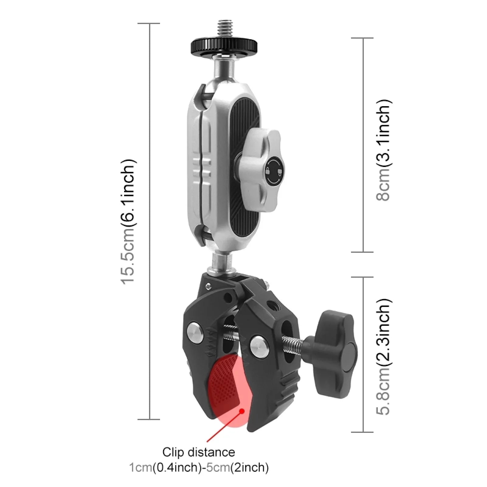 Aluminum Alloy Camera Mount Clamp - Bicycle Handlebar Adapter, 1.5kg Load Capacity, Dual Rotatable Ball Head, Adapter, Compatible with , , Hero 11/10/9/8/7, Insta360