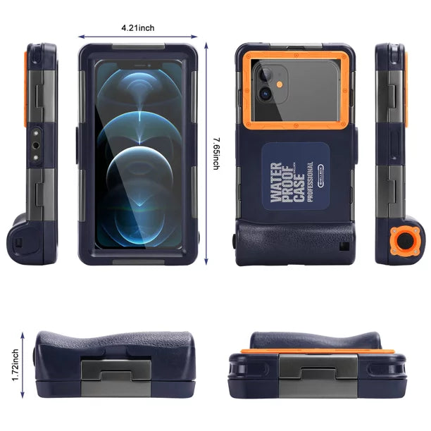 UrbanX Professional [15m/50ft] Swimming Diving Surfing Snorkeling Photo Video Waterproof Protective Case Underwater Housing for  J2 And all Phones Up to 6.9 Inch  with Lanyard