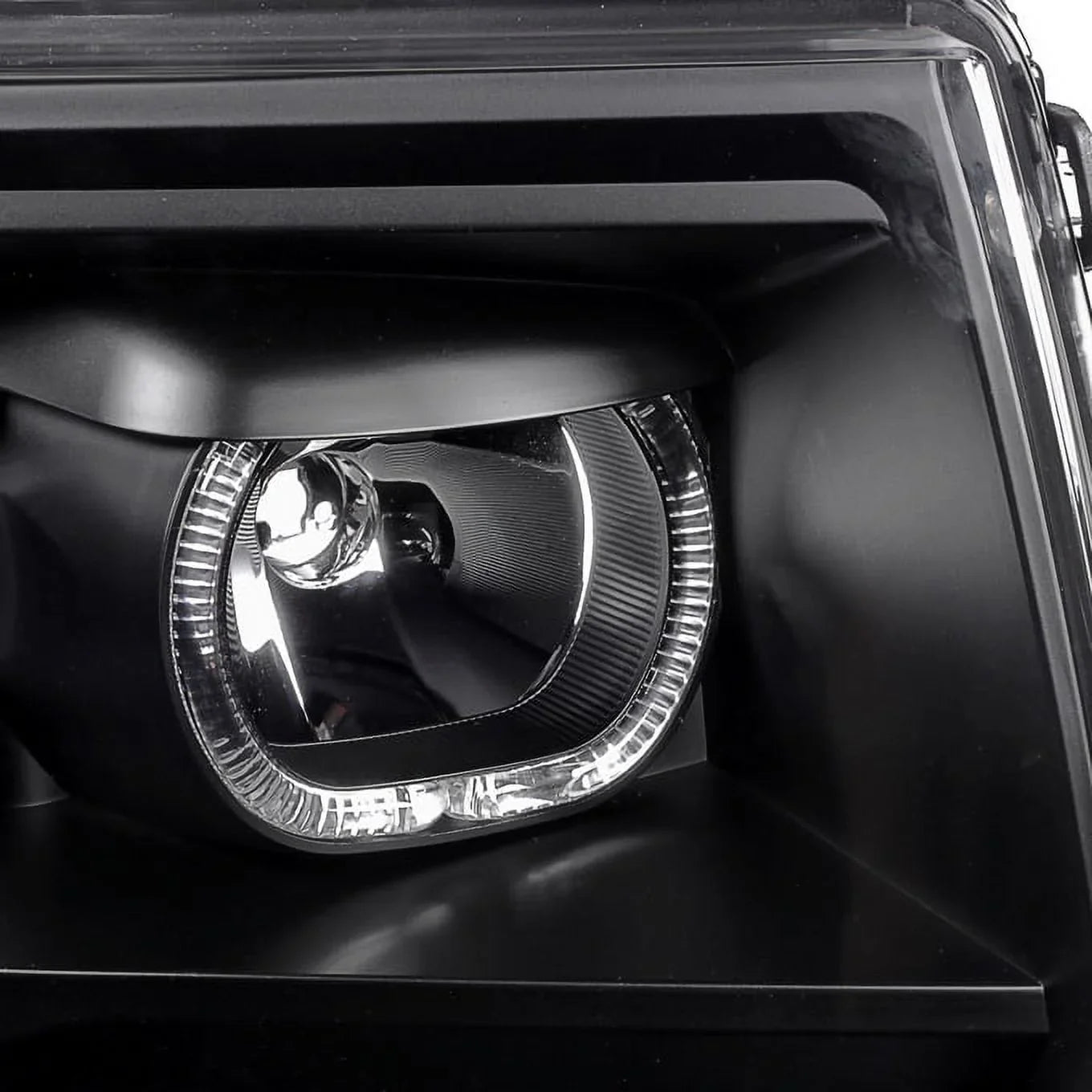 '- For [Dual  Halo Ring] 09-14 F150 F-150 Pickup Truck Black Projector Headlights +  Tail light Set