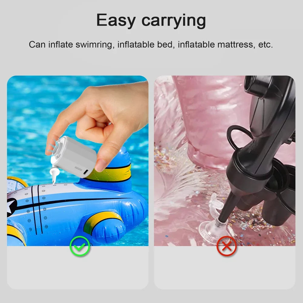 Multifunctional Portable Cordless Electric Inflator Inflatable and Vacuum Pump Camping Light Mattress Inflator Vacuum Pump Tent Lamp