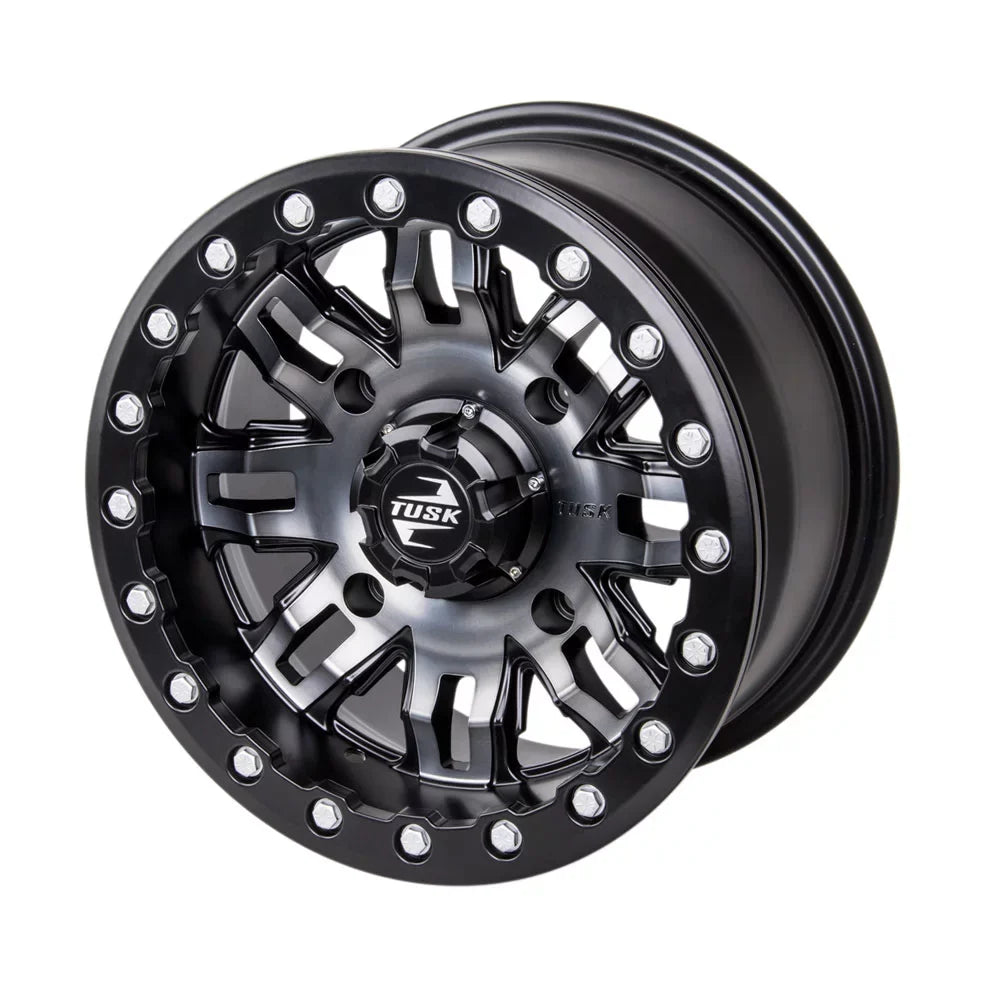 4/156 Tusk Teton Beadlock Wheel 15x7 5.0 + 2.0 Gun Metal/Black For  Wolverine  2 1000 R-Spec 2022