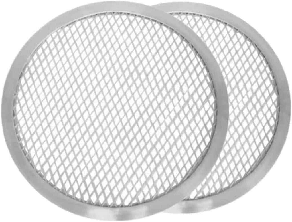TrueCraftware- Set of 2 Aluminum 9” Pizza Baking Screen Seamless Rim- Bakeware Pizza Screen Round Pizza Pan Tray Round Baking Tray for Home Kitchen Pizzeria & Restaurants