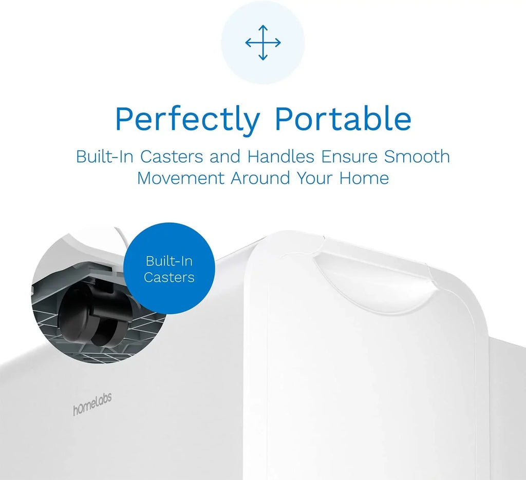 hOmeLabs 3000 Sq. ft. Energy Star Dehumidifier - Ideal for Medium to Large Rooms, Bedrooms and Home Basements - Powerful Moisture Removal and Humidity Control - 35 Pint (Previously 50 Pint)