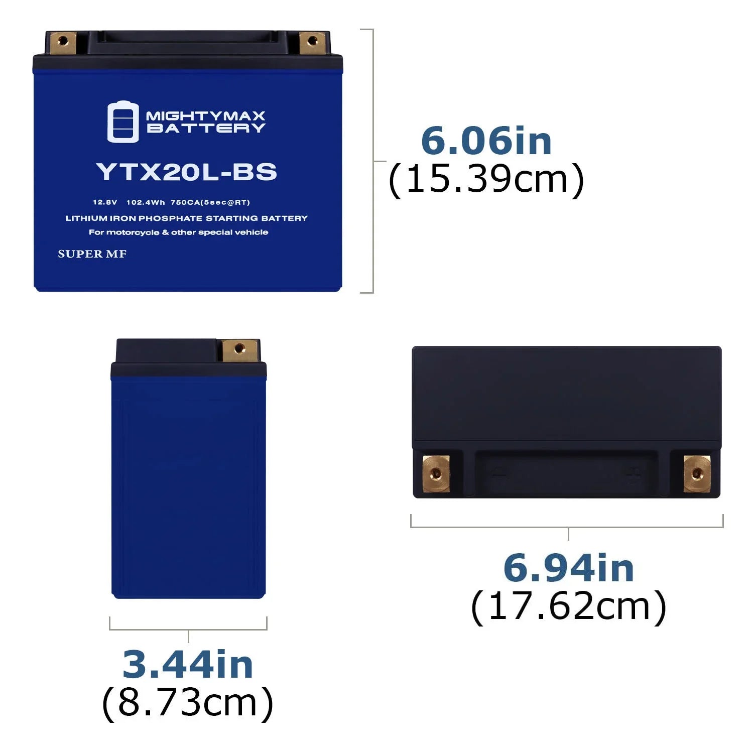YTX20L- Lithium Replacement Battery compatible with Kawasaki Jet Ski JT900 ,  97 - 05