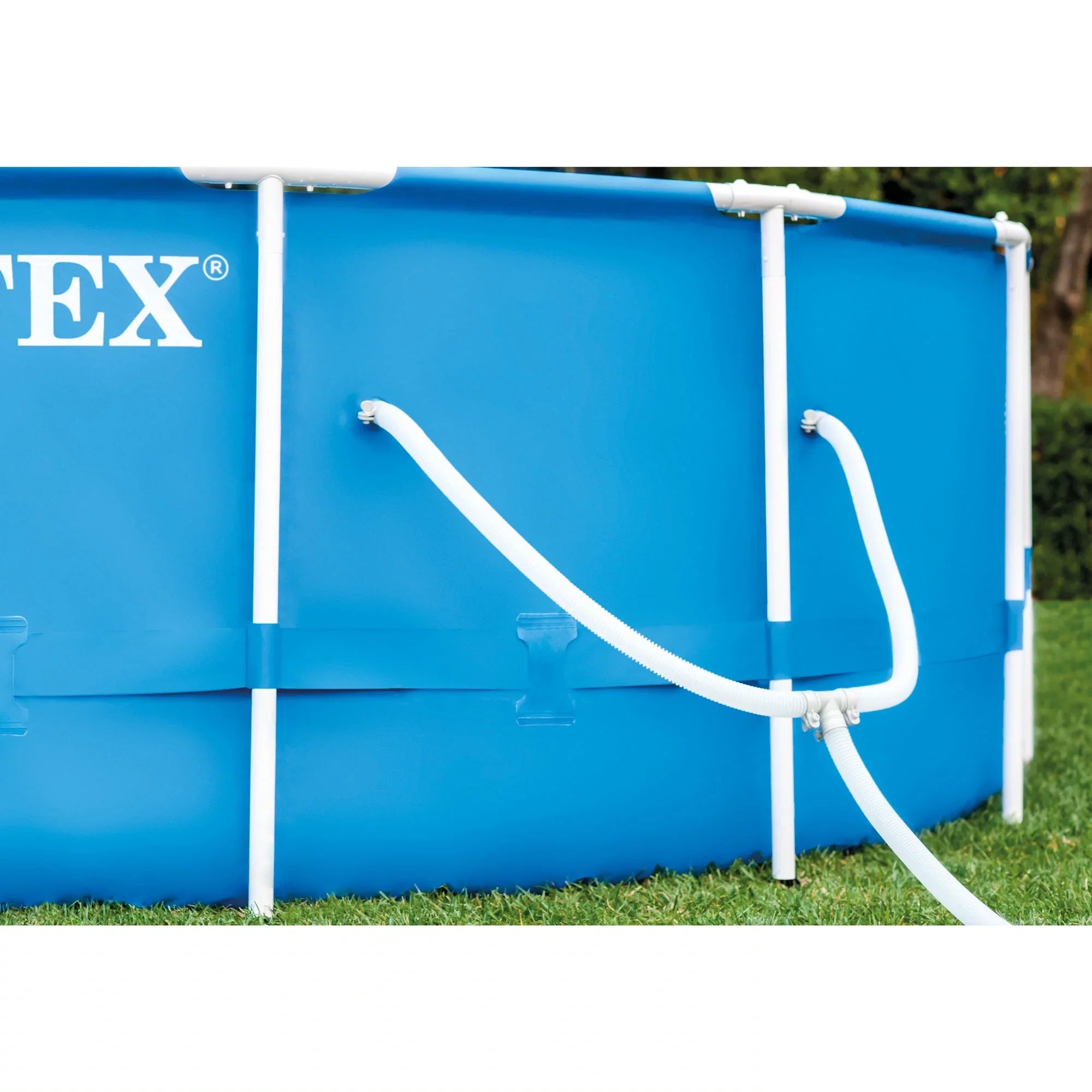 Intex Metal Above Ground Pool w/ Pump, Filter Cartridge 6 Pack, and Cover