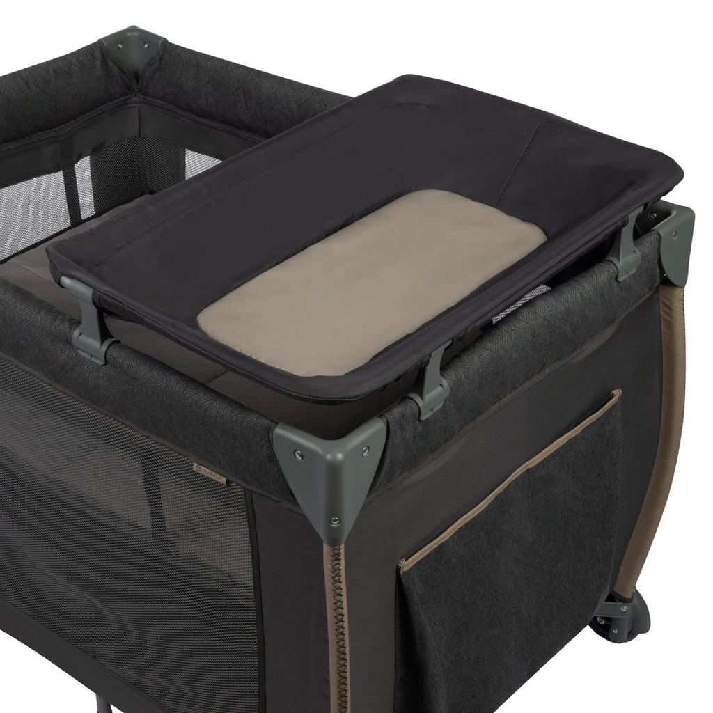 Monbebe Play Yard with Full Size Rocking Bassinet, Castle Point