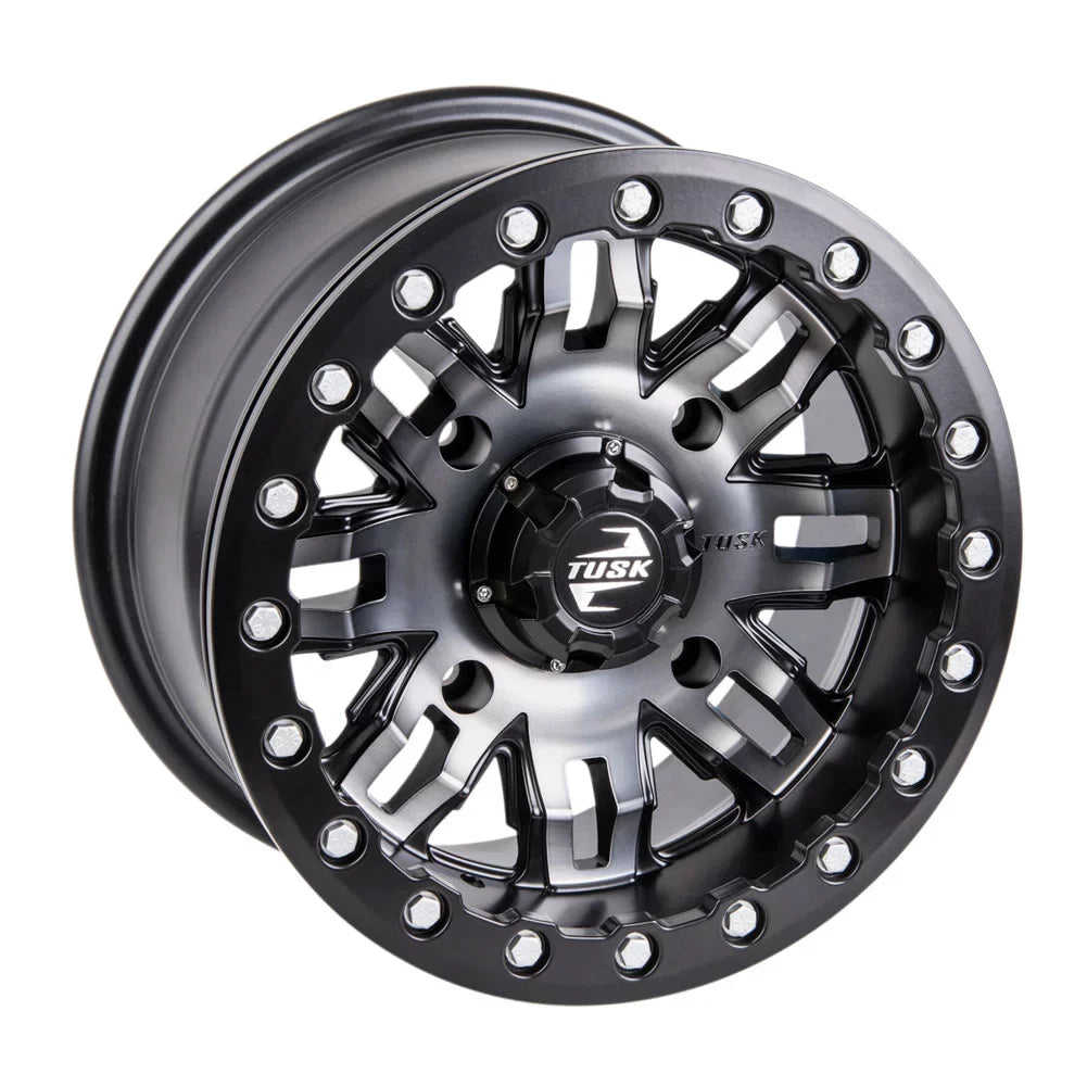 4/156 Tusk Teton Beadlock Wheel 15x7 5.0 + 2.0 Gun Metal/Black For  Wolverine  2 1000 R-Spec 2022