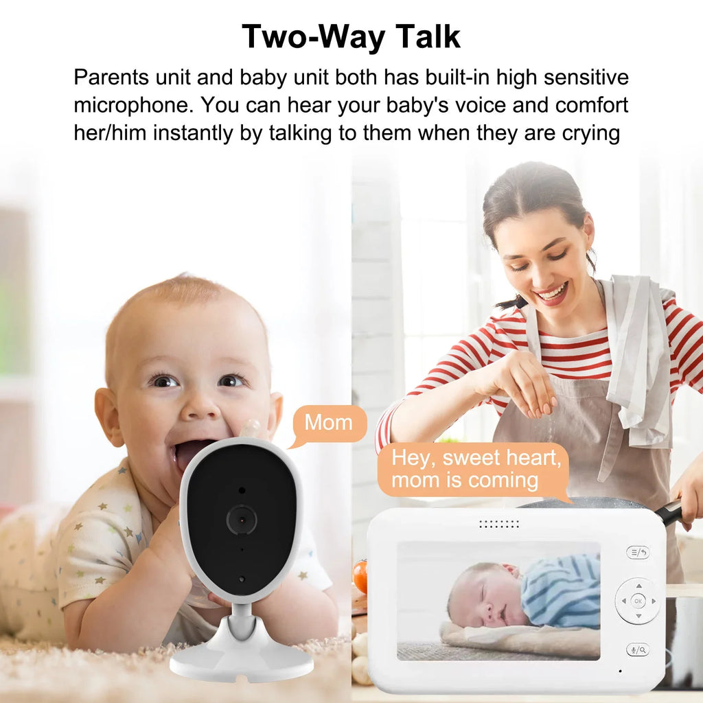 Arealer Wireless Monitor Video Monitor for Monitor with 4.3 Inch   Screen Room Detection Motion Detection  Functions Built-in Lullabies