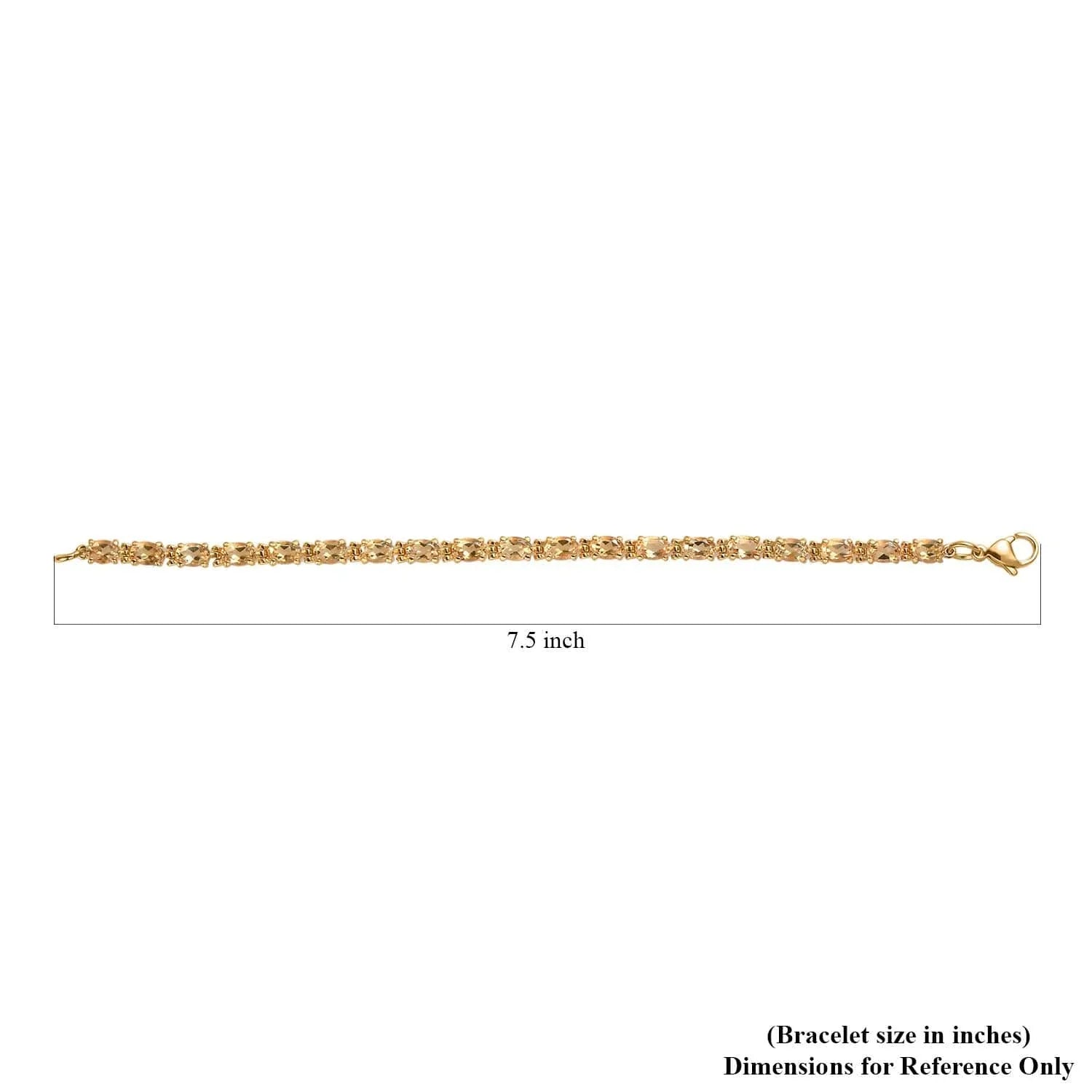 Shop  Citrine Oval Stainless Steel Yellow Gold Ion Plated Bracelet for Women Jewelry Size 7.25" Ct 7.38 Birthday Gifts
