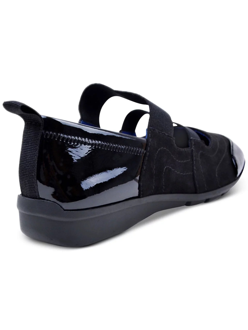 Womens Black Stretch Gore Padded Ganesa Round Toe Flats Shoes 7 M