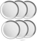 TrueCraftware- Set of 6 Aluminum 11” Pizza Tray Pan Coupe Style - Bakeware Round Pizza Pan Pizza Tray Baking Tray Round Baking Tray for Home Kitchen Pizzeria & Restaurants