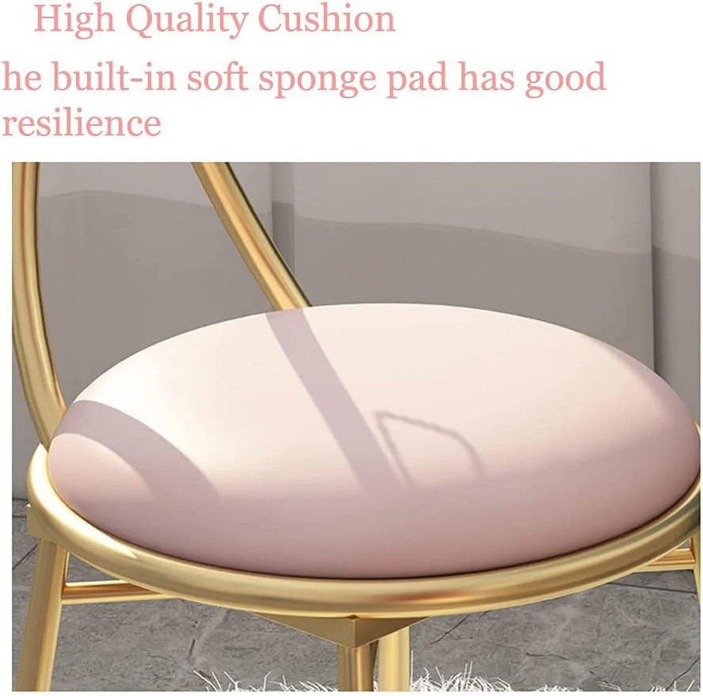 Golden Butterfly Backrest Chairs Modern Vanity Stool with Cushioned Back Vanity Chair Pink Princess Chair Girls Ladies Creative Makeup Stool Art Leisure Chair Seat for Bedroom, Dining Room
