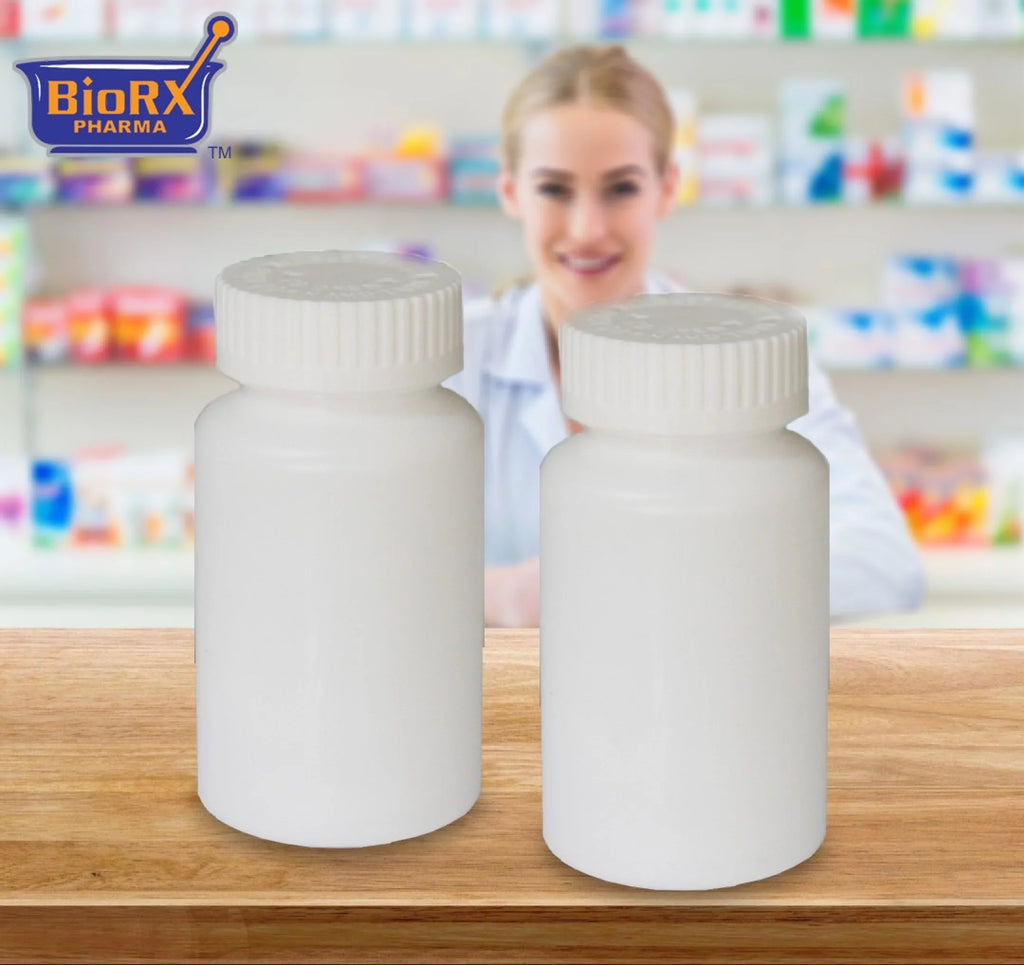 Pharmacy Vials 30 Dram  (. 130) Child-Resistant Caps, Mega-Pro, Caps Included by Sponix BioRx