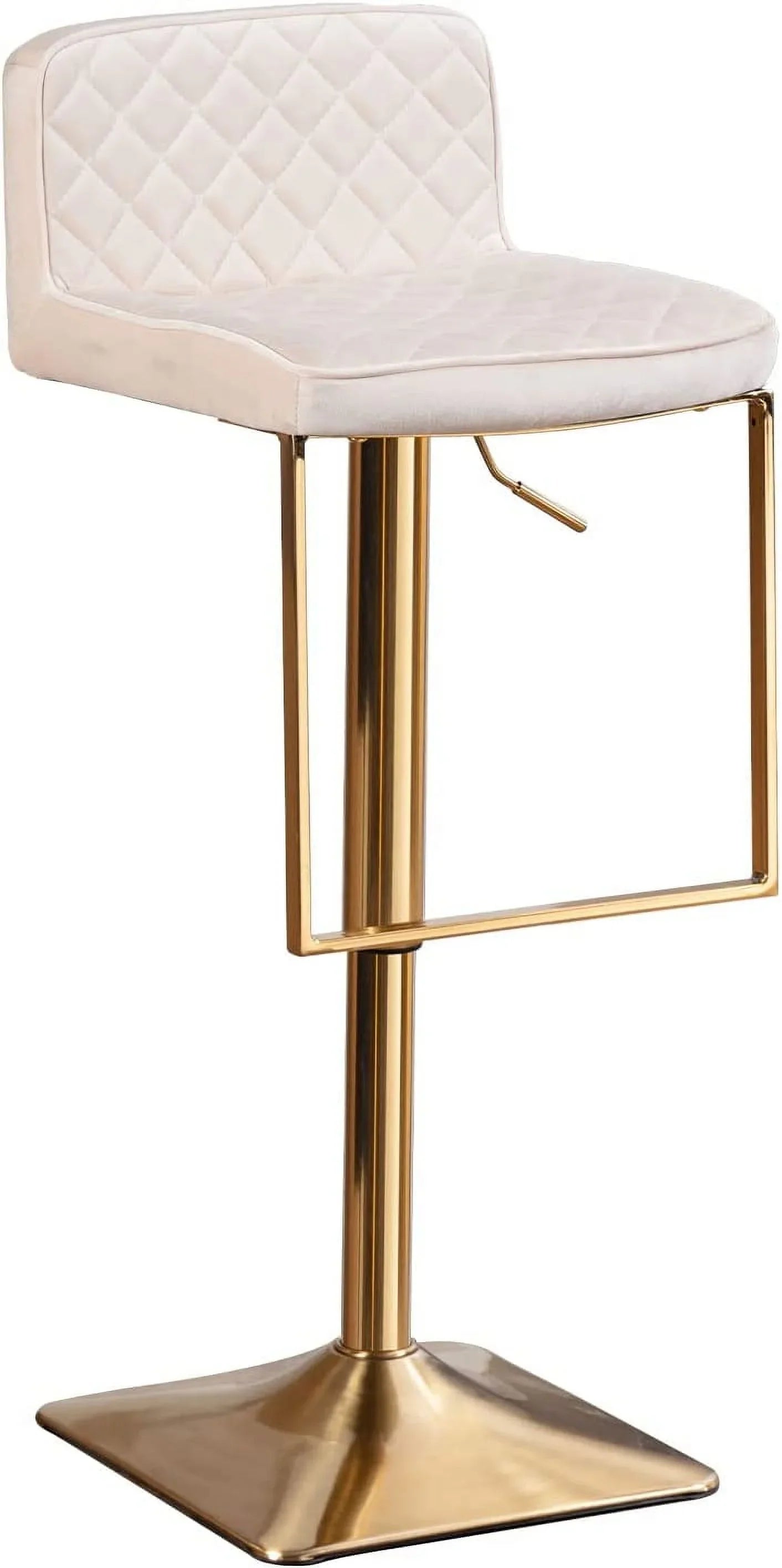 Velvet  Stools  Modern Swivel Counter Height Barstools  Height Adjustable Kitchen Stools for Island  Chairs Island Stools Chair Gold sillas para barra de cocina (Ivory  Set of