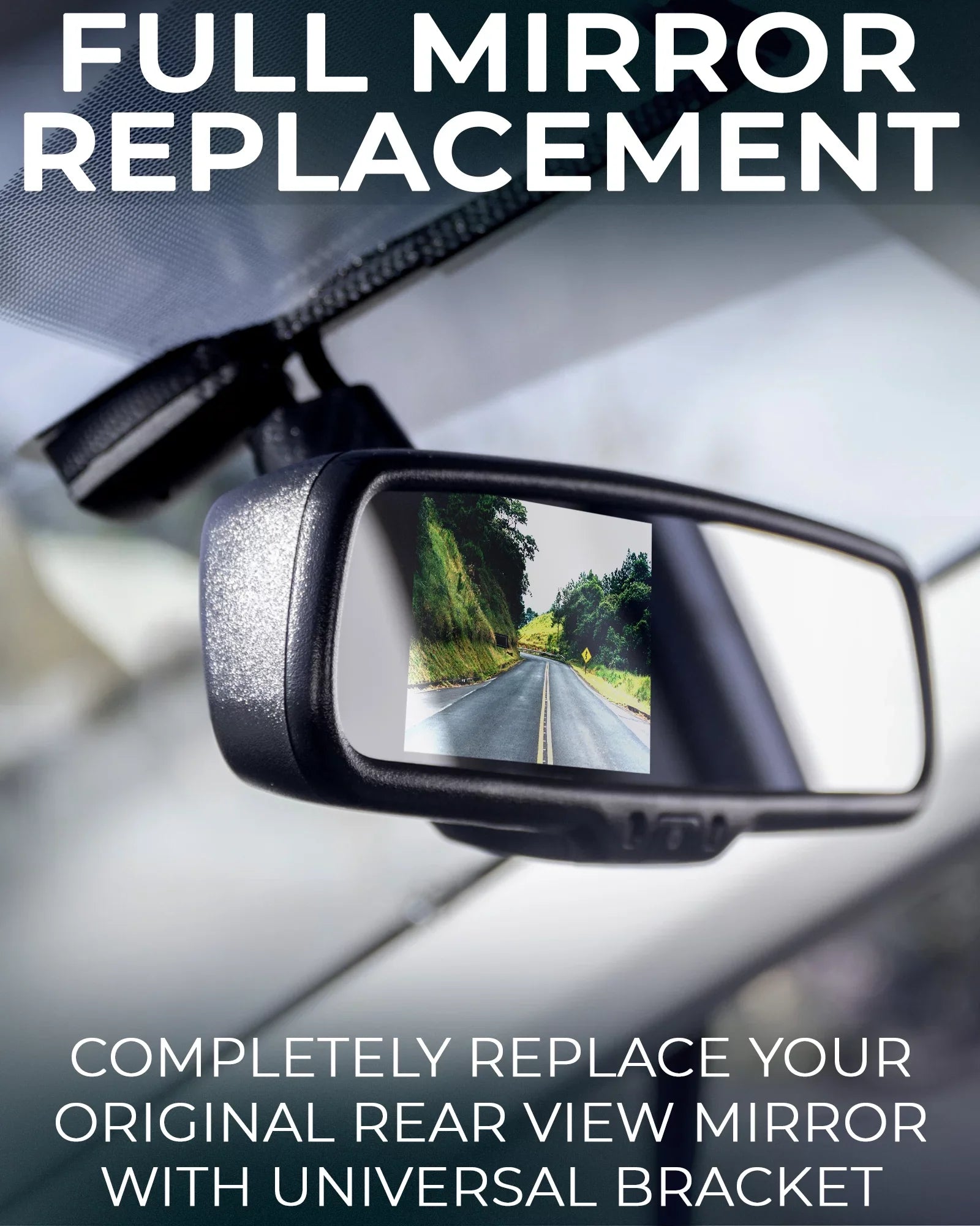 Master Tailgaters Universal Frameless Rear View Mirror with 7"  Display, 4 Video Inputs & Enhanced Visibility