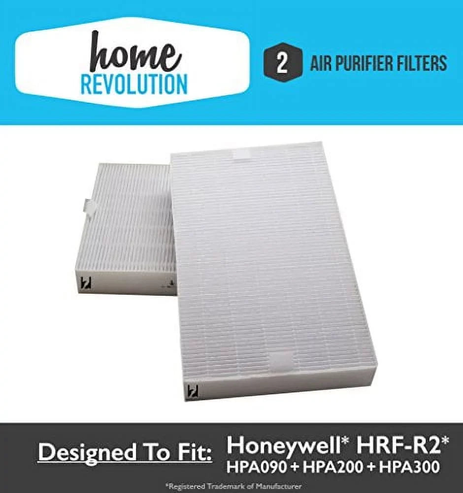 Honeywell -R2 2- Replacement Air Purifier Filters; Fits -090, -100, HPA200 & HPA300 Series, Home Revolution Brand